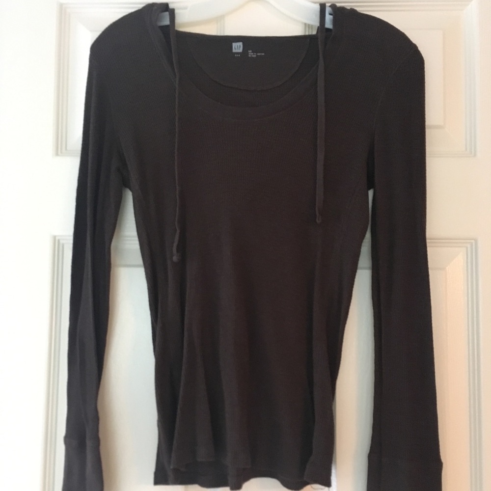 CLEARANCE! Gap - brown waffle hooded tee - XS